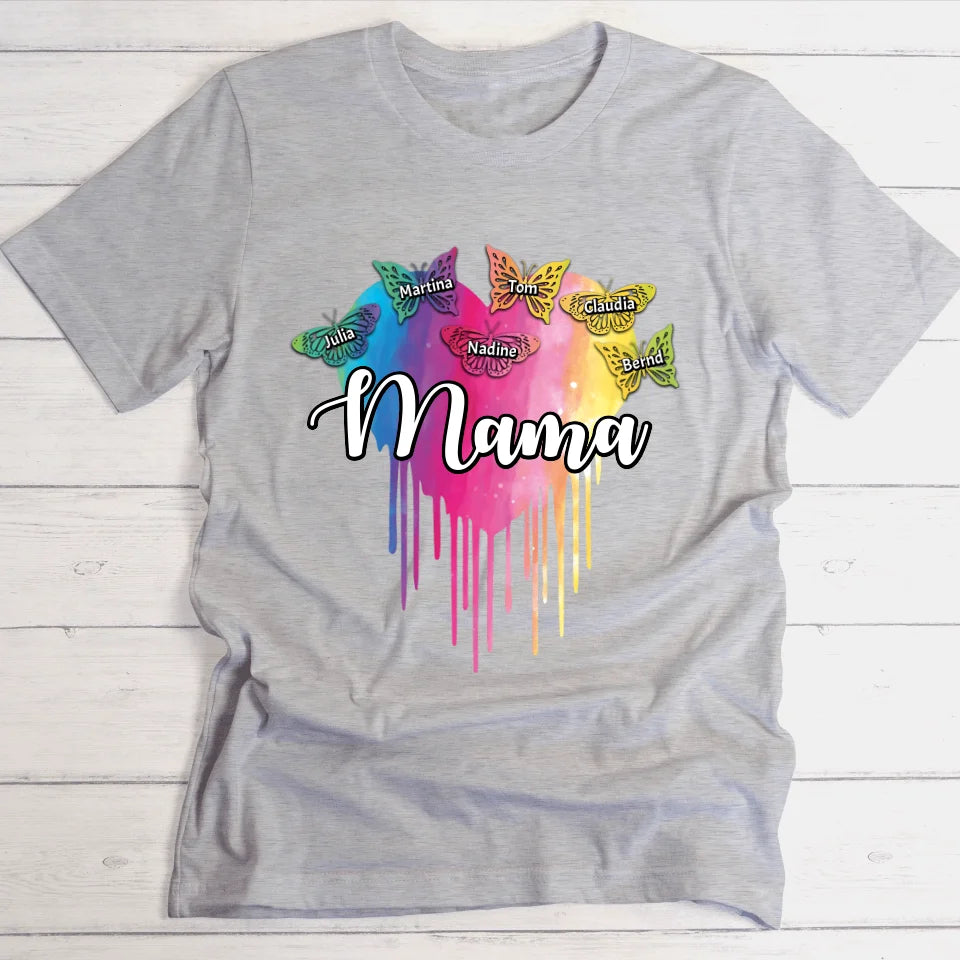 Mamas Schmetterlinge - Personalisierbares T-Shirt