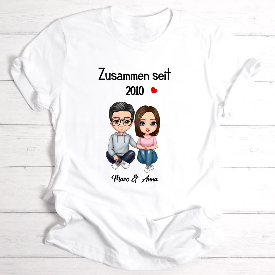 Comic Style Paar - Personalisierbares T-Shirt