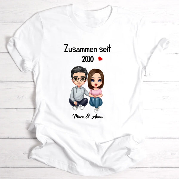 Comic Style Paar - Personalisierbares T-Shirt