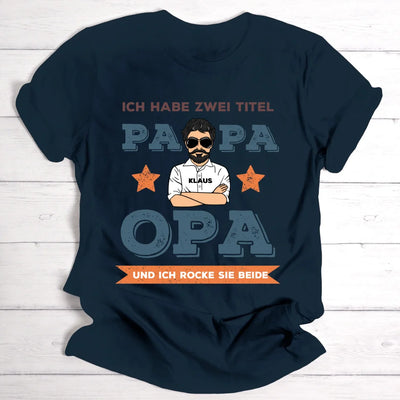 Zwei Titel Papa und Opa - Personalisierbares T-Shirt