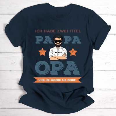 Zwei Titel Papa und Opa - Personalisierbares T-Shirt