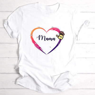 Mama / Oma Regenbogenherz - Personalisierbares T-Shirt