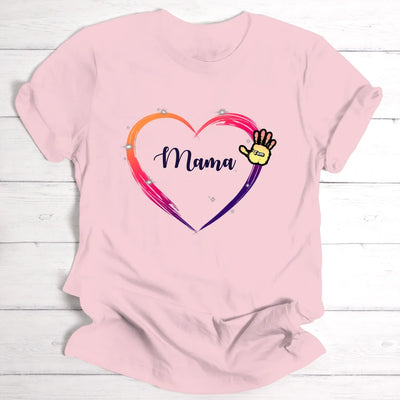 Mama / Oma Regenbogenherz - Personalisierbares T-Shirt