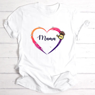 Mama / Oma Regenbogenherz - Personalisierbares T-Shirt