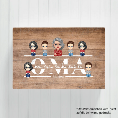 Mama / Oma mit Kindern - Personalisierbare Leinwand