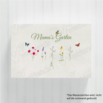 Mamas Garten Blumenwiese - Personalisierbare Leinwand