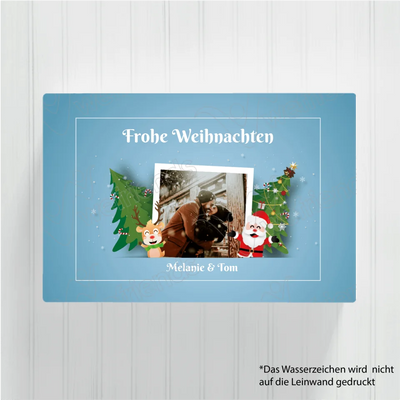 Frohe Weihnachten Fotoupload - Personalisierbare Leinwand