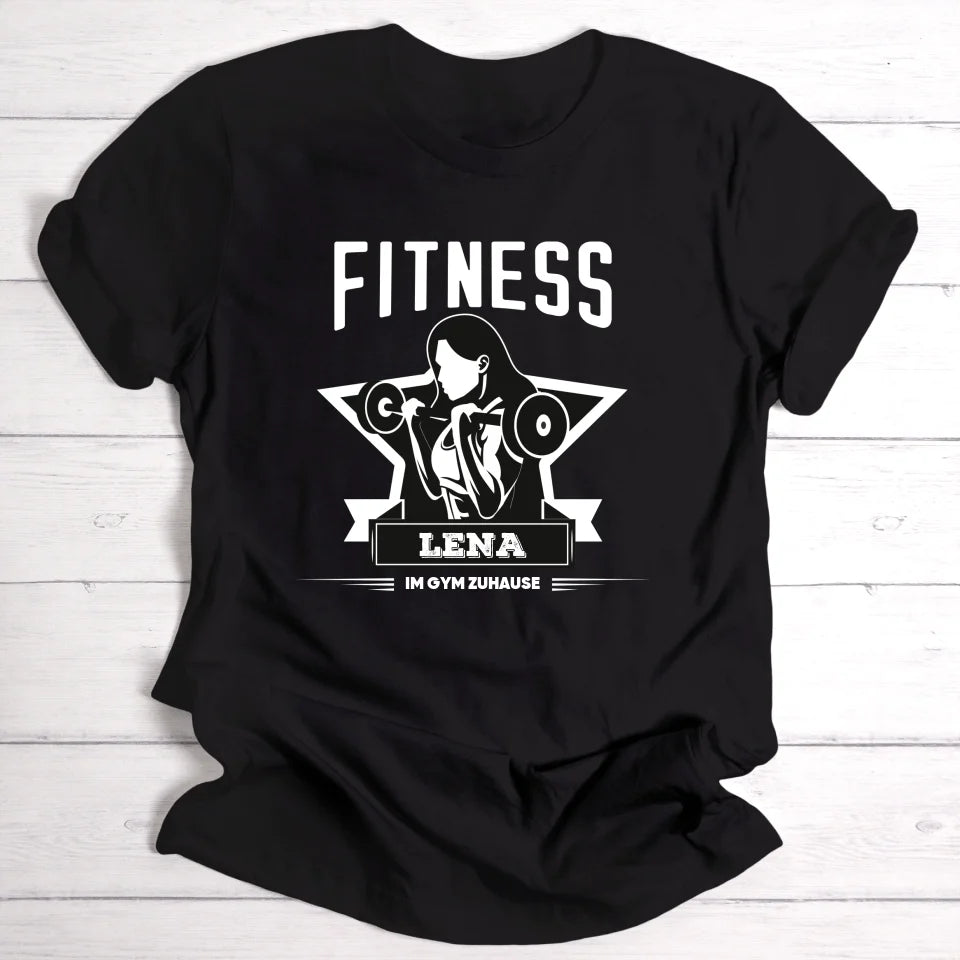 Im Gym zuhause - Personalisierbares Frauen T-Shirt