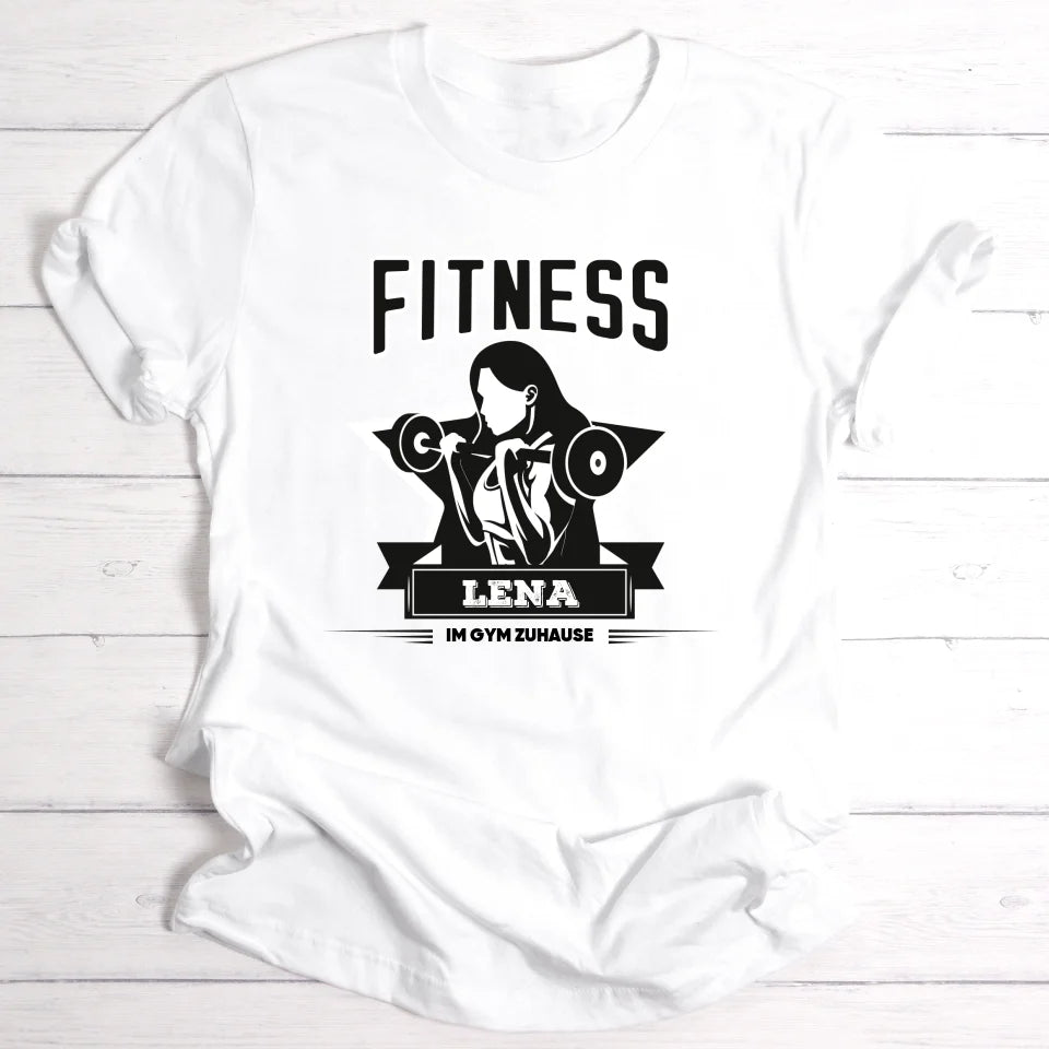 Im Gym zuhause - Personalisierbares Frauen T-Shirt