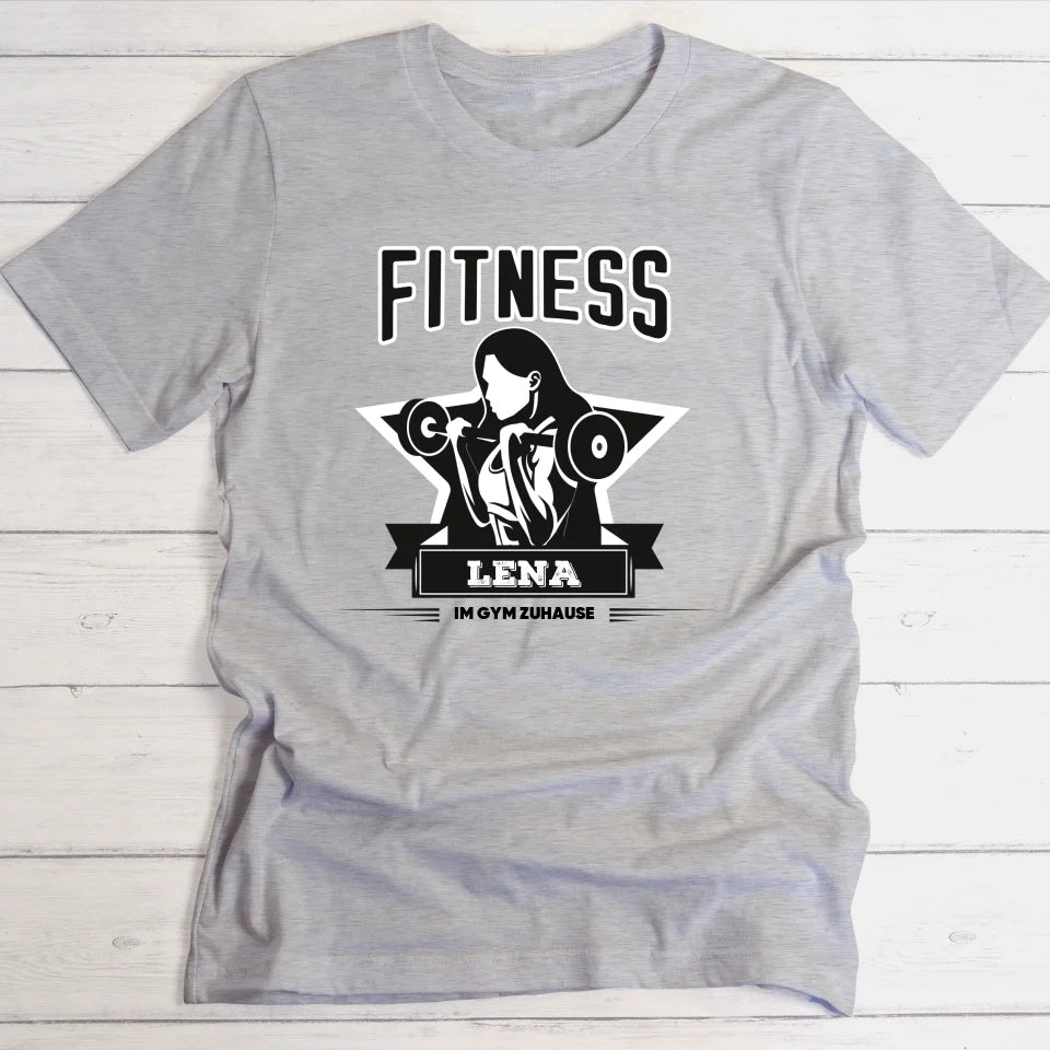 Im Gym zuhause - Personalisierbares Frauen T-Shirt