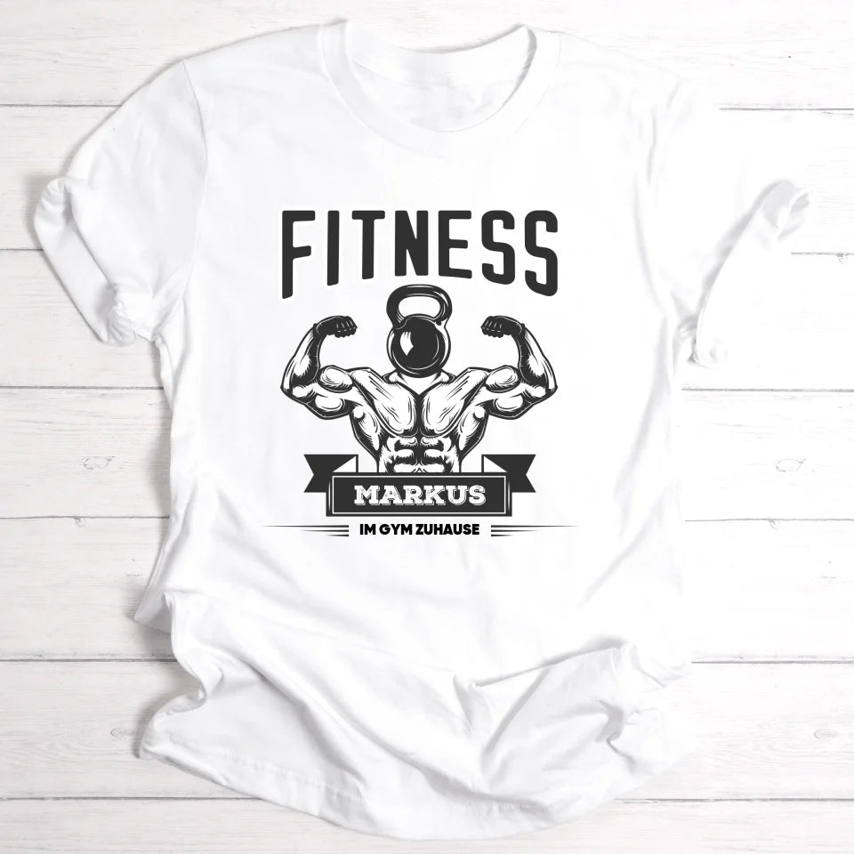 Im Gym zuhause - Personalisierbares T-Shirt