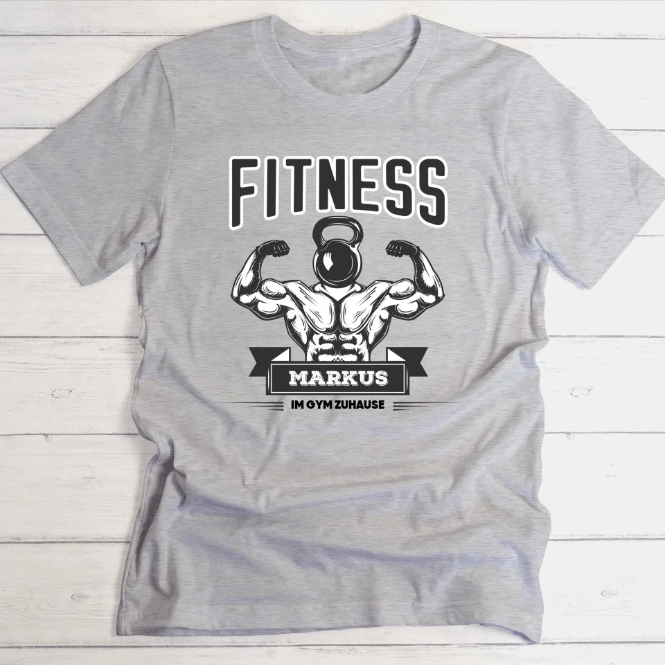 Im Gym zuhause - Personalisierbares T-Shirt