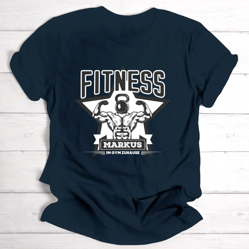 Im Gym zuhause - Personalisierbares T-Shirt