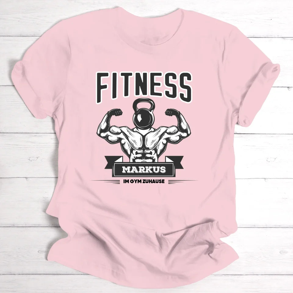 Im Gym zuhause - Personalisierbares T-Shirt