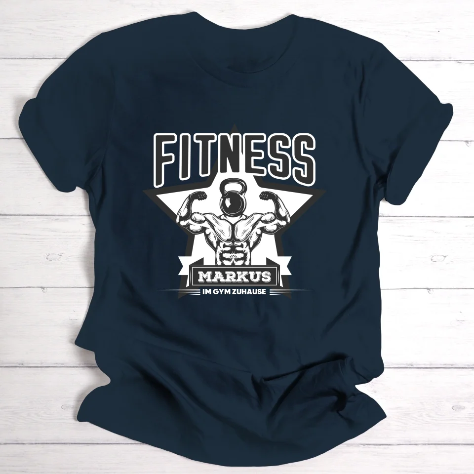 Im Gym zuhause - Personalisierbares T-Shirt