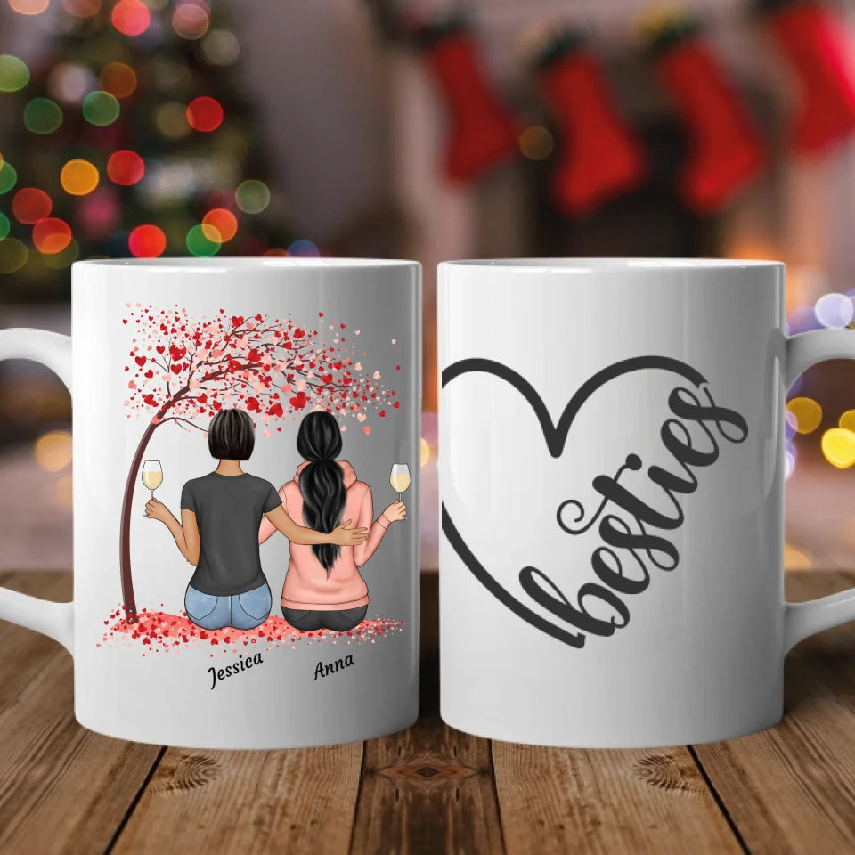 Freundinnen unterm Baum - Personalisierte Tasse - wefriends