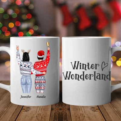 Besties stehend Weihnachten - Personalisierbare Tasse