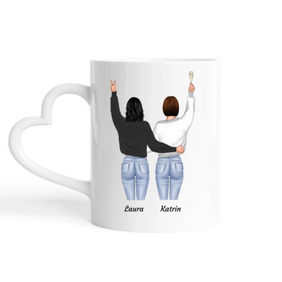 Besties stehend - Personalisierbare Tasse