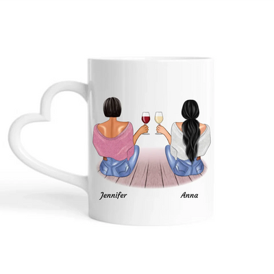 sitzende Besties - Personalisierbare Tasse