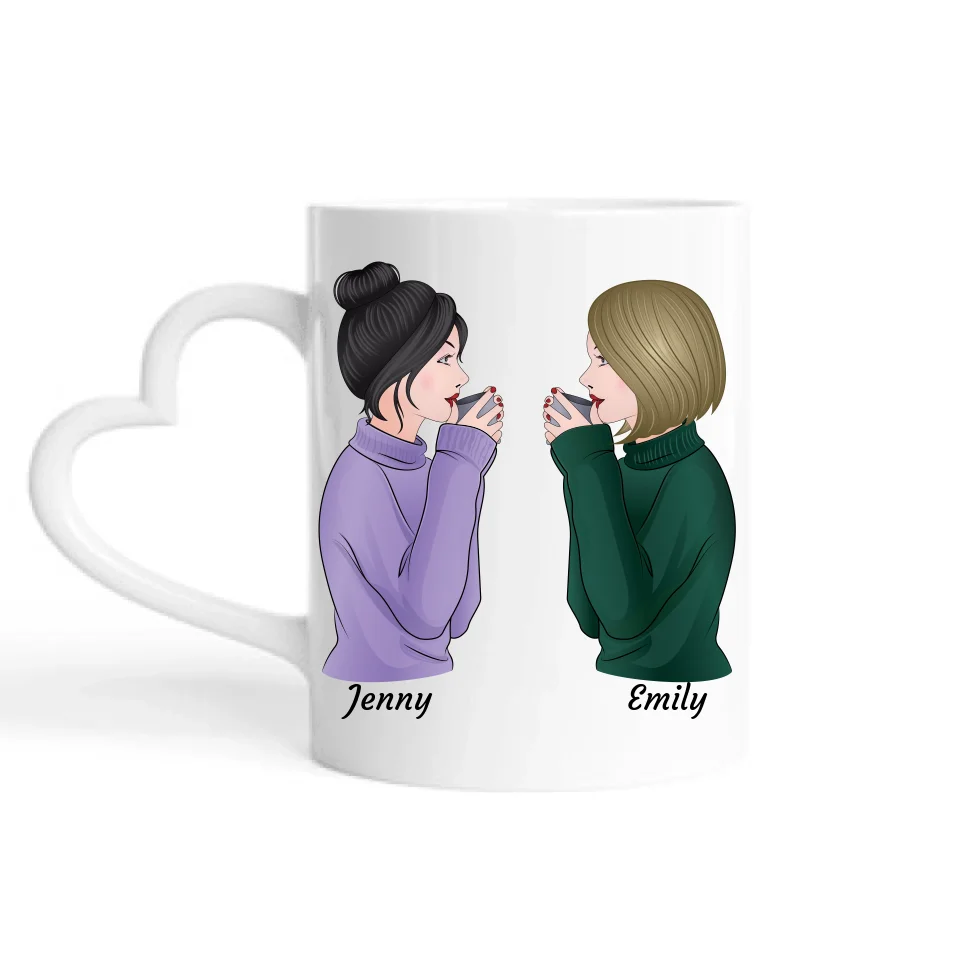 Besties seitlich - Personalisierbare Tasse