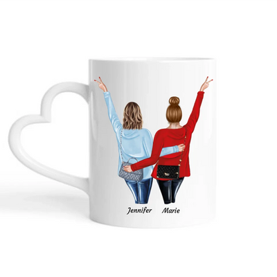 Umarmende Besties - Personalisierbare Tasse