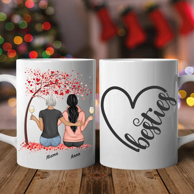 Mama und 1-2 Kinder unterm Baum - Personalisierbare Tasse