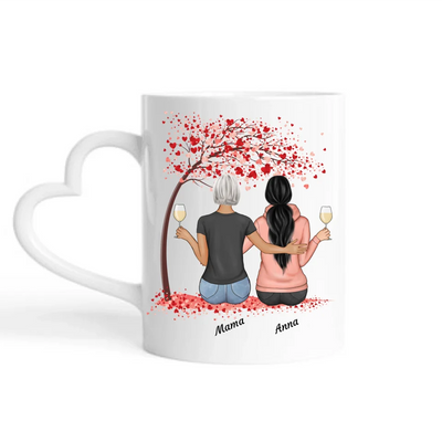 Mama und 1-2 Kinder unterm Baum - Personalisierbare Tasse