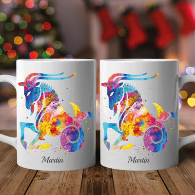 Sternzeichen bunt - Personalisierbare Tasse