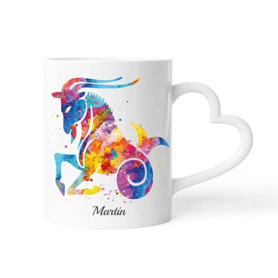 Sternzeichen bunt - Personalisierbare Tasse