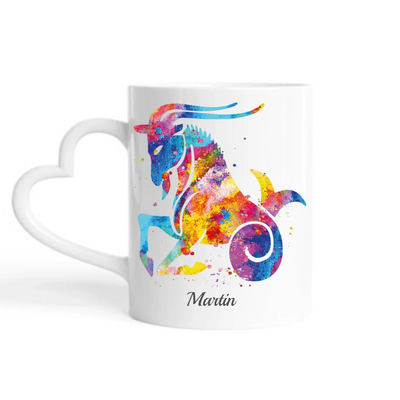 Sternzeichen bunt - Personalisierbare Tasse