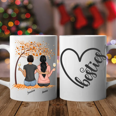 Freundinnen unterm Herbstbaum - Personalisierbare Tasse