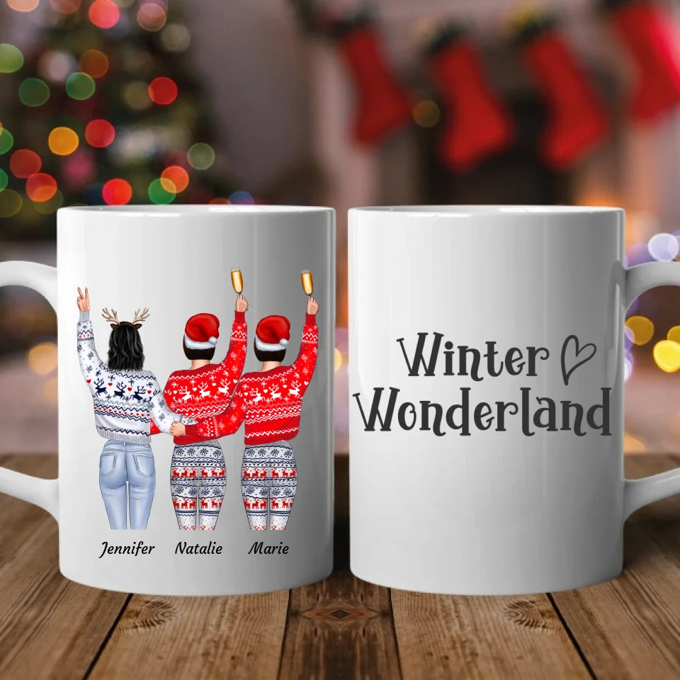 3 Stehende Besties Weihnachten (Limitierte Edition) - Personalisierbare Tasse