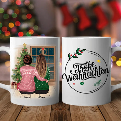 Mutter und Tochter Weihnachten (Limitierte Edition) - Personalisierbare Tasse