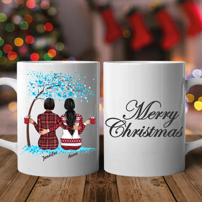 sitzende Frauen unterm Winterbaum (limitierte Edition) - Personalisierbare Tasse