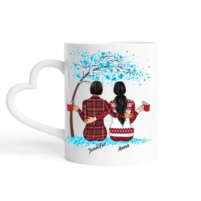 sitzende Frauen unterm Winterbaum (limitierte Edition) - Personalisierbare Tasse