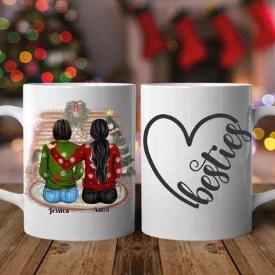 Weihnachtliche Frauen - Personalisierbare Tasse