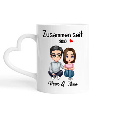 Comic Style Paar - Personalisierbare Tasse