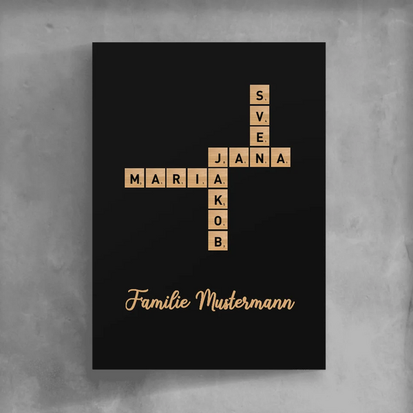 Familien Scrabble - Personalisierbares Poster