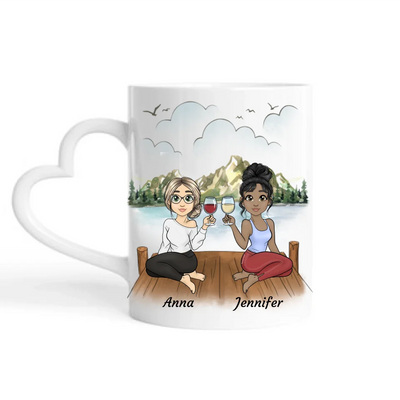 Cozy Besties am Steg - Personalisierbare Tasse