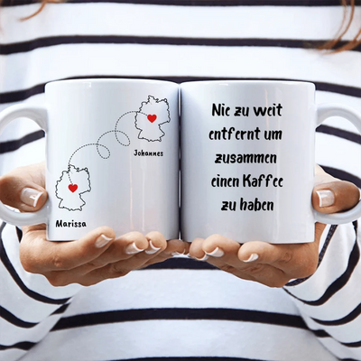 EU Länder Long Distance - Personalisierbare Tasse