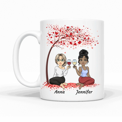 Cozy Besties unterm Baum - Personalisierbare Tasse