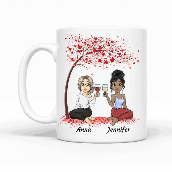 Cozy Besties unterm Baum - Personalisierbare Tasse