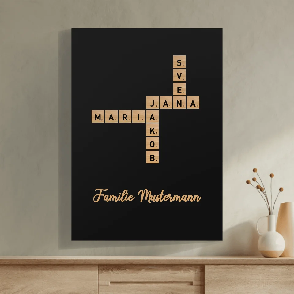 Familien Scrabble - Personalisierbares Poster