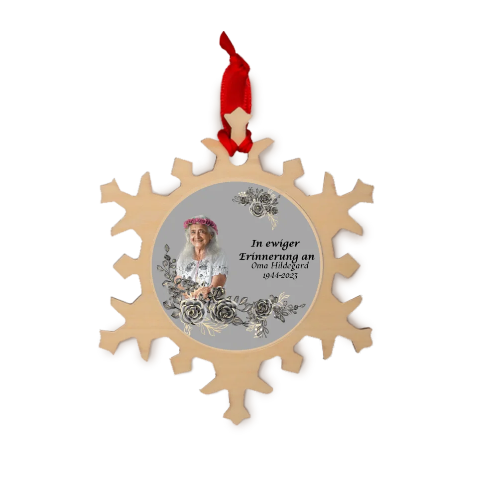 Verstorbene Ornamentwidmung - Personalisierbares Holzornament