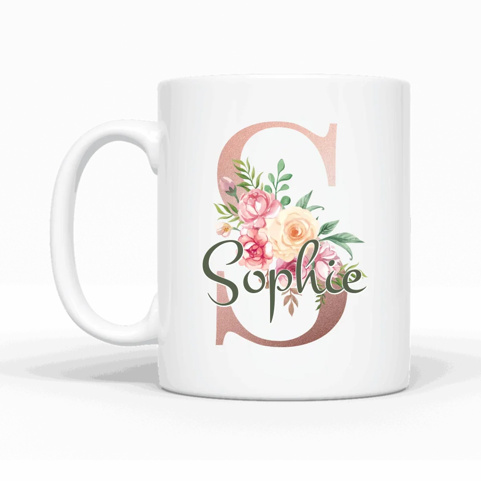 Namenstasse Design Edition Roségold (Beidseitig) - Personalisierbare Tasse