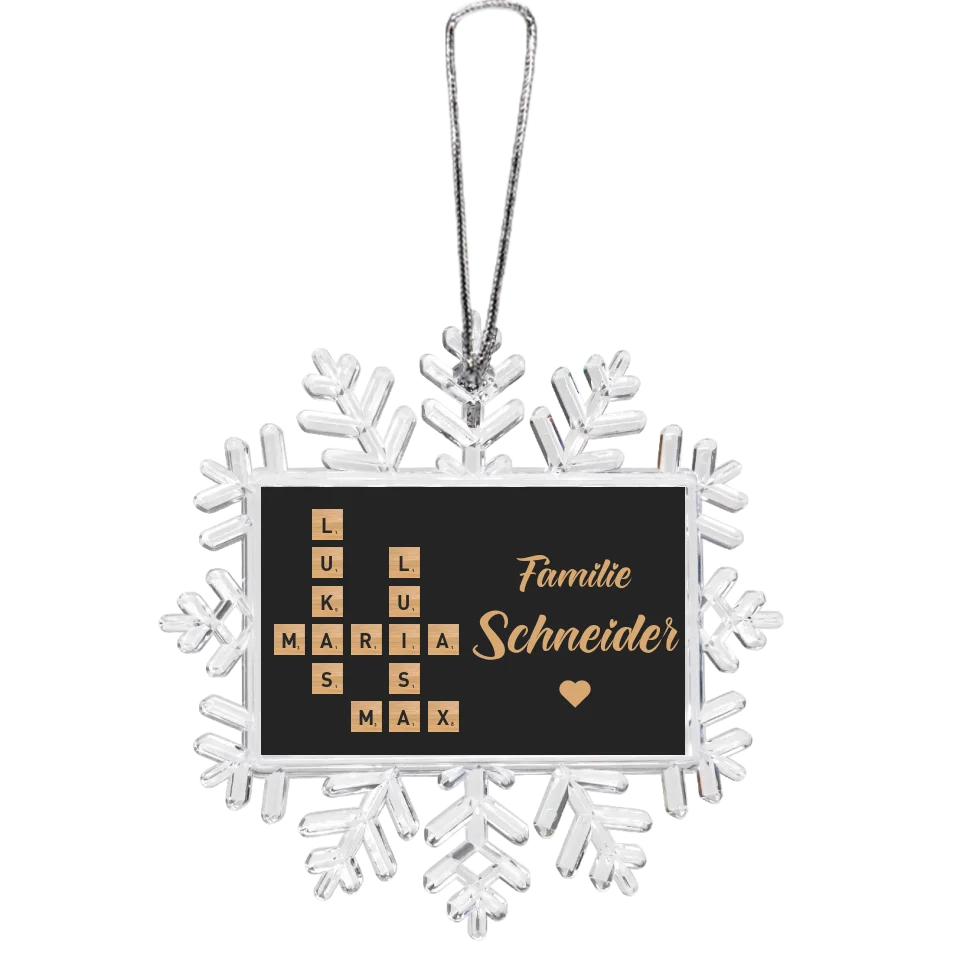 Familien Scrabble - Personalisierbares Winterornament