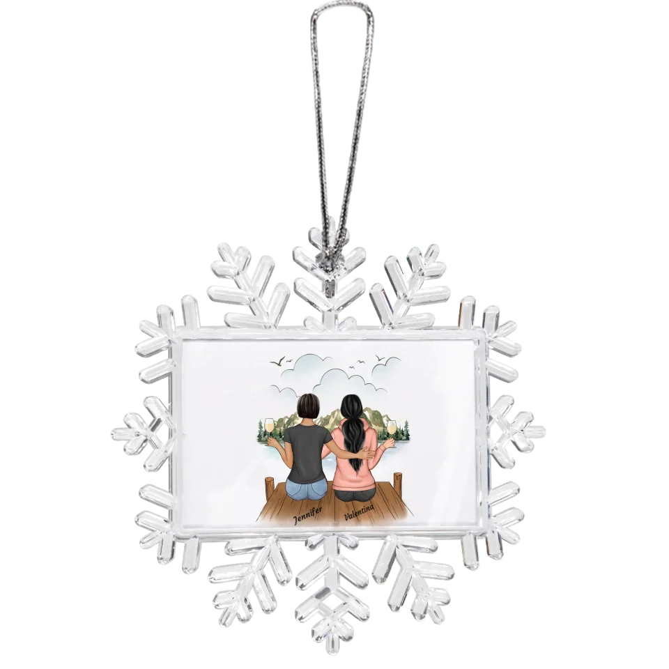 Sitzende Besties - Personalisierbares Winterornament - wefriends