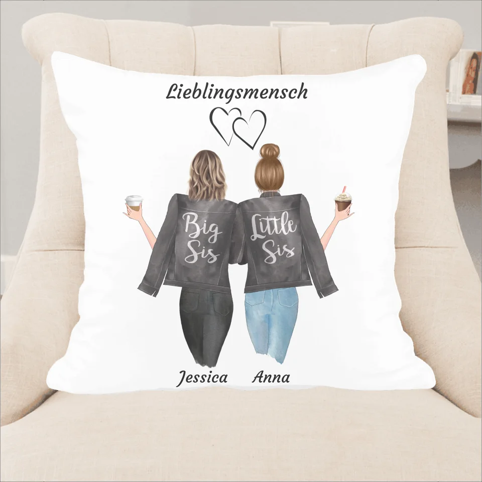 Beste Freundinnen (40x40cm) - Personalisierbares Kissen - wefriends