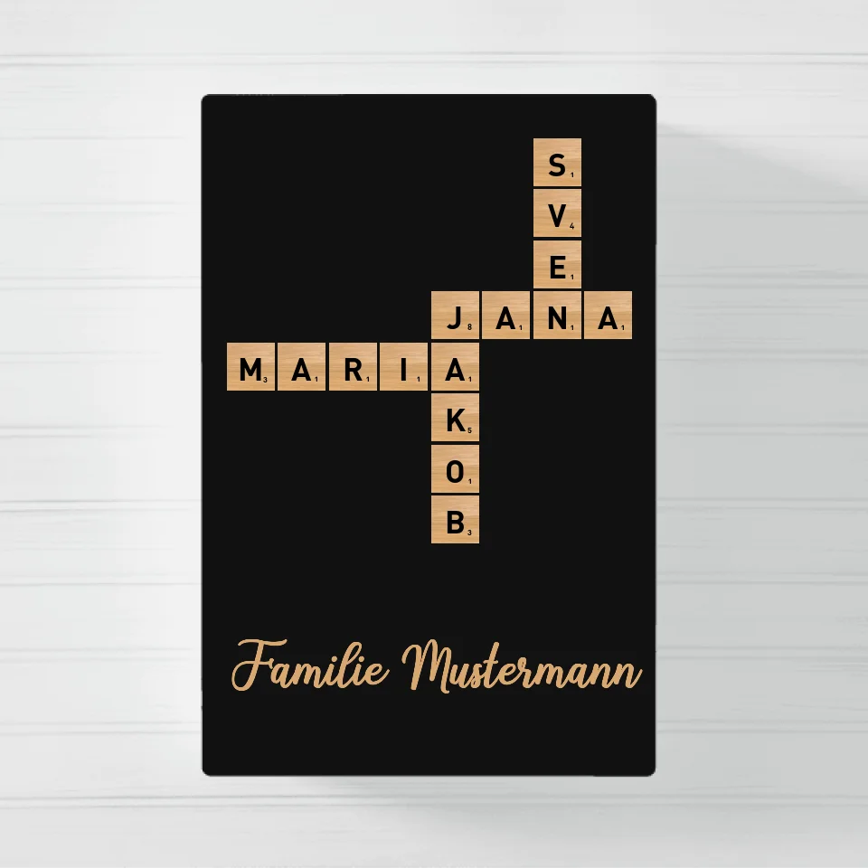 Familie Scrabble- Personalisierbare Leinwand - wefriends