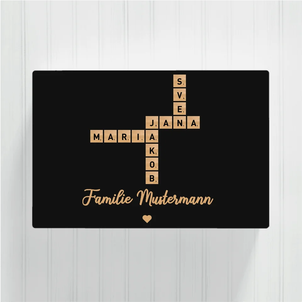 Scrabble Kreuzwort Familie - Personalisierbare Leinwand